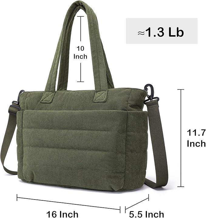 AOCINA Puffer Tote Bag for Women Quilted Work Bag Nurse Bags Women's Shoulder Handbags for Travel Gym Gifts Laptop Purse