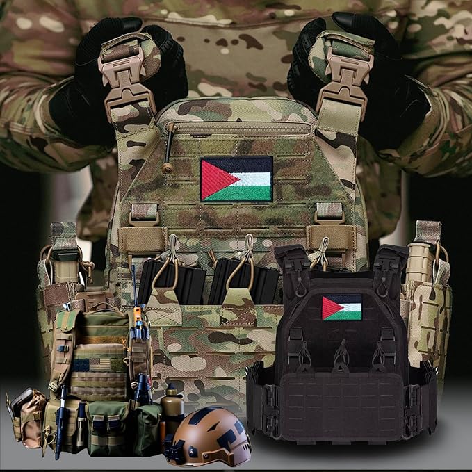 EmWoot 2PCS Palestine Flag Patch Embroidered Morale Patch Military Tactical Patches Hook and Loop