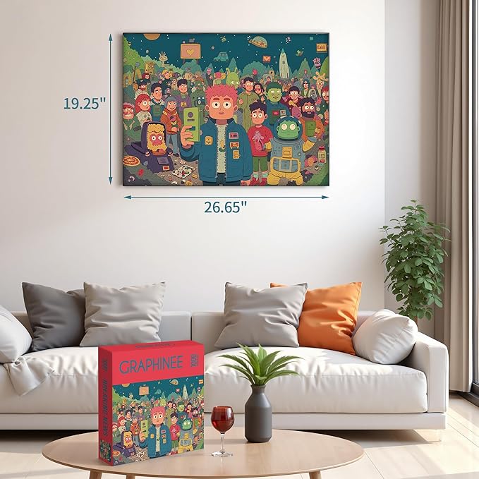 Graphinee Jigsaw Puzzles for Adults 1000 Pieces, Big News Puzzle, Colorful as Home Wall Decor for Family Challenging Games