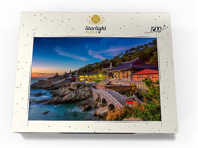 MyPuzzle Beautiful Sunrise Haedong Yongongs Temple Busan Korea - Premium 500 Piece Jigsaw Puzzle for Adults