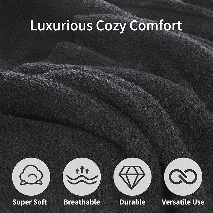 JOOJA Wearable Blanket Super Soft Feather Yarn Blanket Shawl with Pockets Fuzzy Throw Blanket TV Blanket for Adults Teens