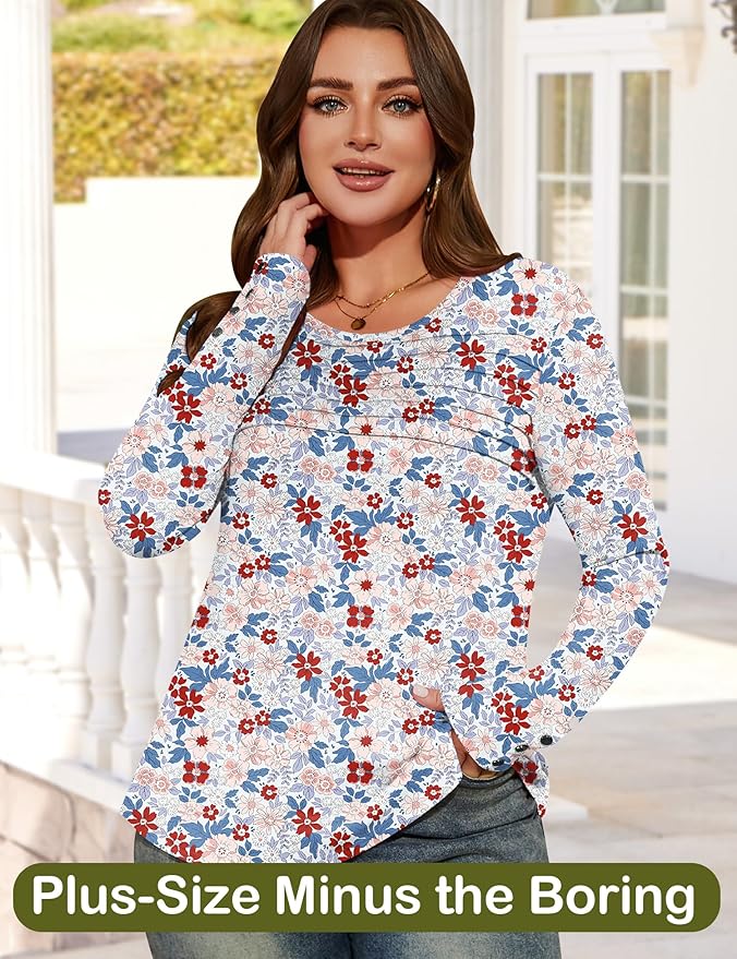 Blouses for Women Dressy Casual Long Sleeve Fall Fashion Tops Trendy Outfits for Work Office Shirts Thicker Clothes