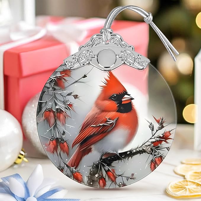 Sympathy Memorial Gifts, 2025 Christmas Ornaments - Sympathy Gifts for Loss of Loved One, Dad, Mom, Son - Bereavement, Remembrance Gift Ideas - Christmas Tree Decoration Stained Glass Ornament