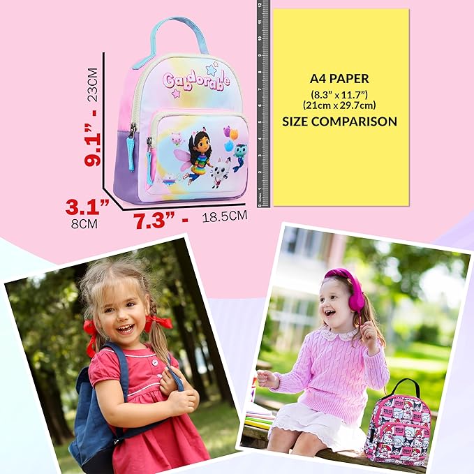 Get Trend Gabby’s Dollhouse Mini Backpack for Kids Girls Toddlers 9x7” Travel Bag Cute Bag for Daycare Trips Vacation Fashion Gifts for Girls (Multi Gabby’s Dollhouse)