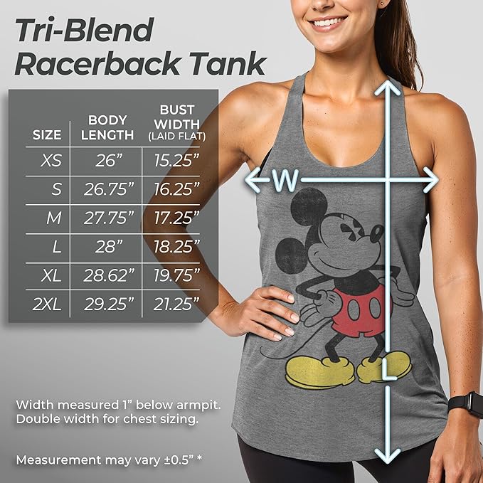 Women's Mickey & Friends Classic Mickey Distressed Racerback Tank Top