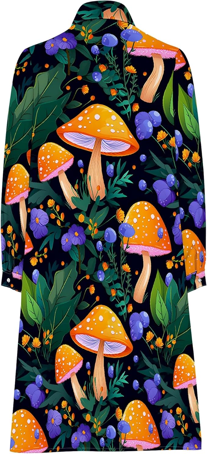 Shirt Dresses for Women 2025 Summer Long Sleeve Casual Plus Size Floral Printed Beach Vacation Dress with Pockets