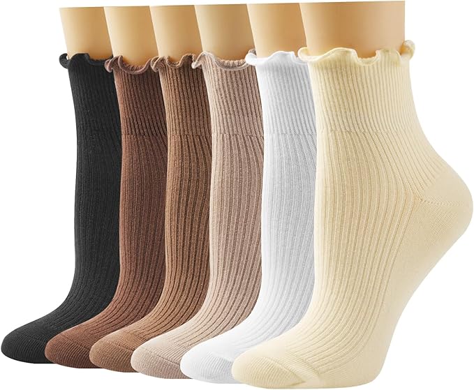 Fall Socks for Women,Halloween Socks for Ruffle Sock Gifts,Frilly Ankle Sock for Maryjane Flats Sneakers