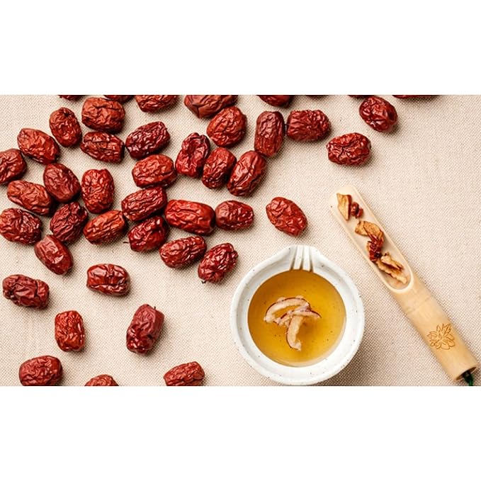 GAGOPA Dried Jujube Fruit – 100% Korean Red Dates, Naturally Sweet Flavor, Caffeine-Free Herbal Infusion, Great for Tea, Soups & Samgyetang, 500g Bulk Pack