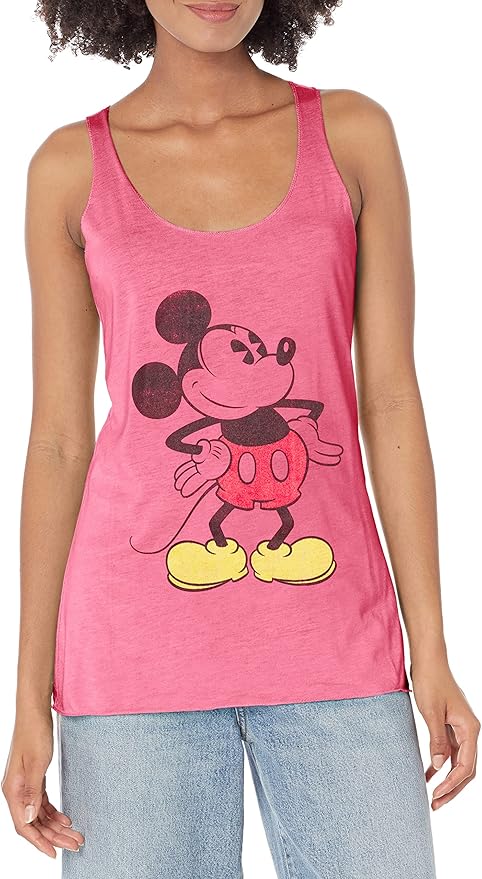 Women's Mickey & Friends Classic Mickey Distressed Racerback Tank Top