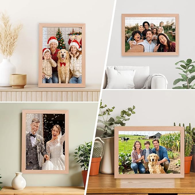 Custom Puzzle from Photos, Personalized Photo Puzzle1500 Pieces with Picture and Text, Personalized Gifts for Couple Family Wedding Kids Pet (1500 PCS-Horizontal)