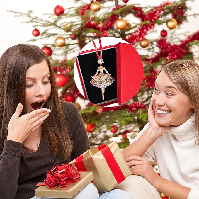 Ushinemi Ballerina Ornament for Christmas Tree 2024 - Sparkles Hanging Keepsake Gift for Kids Girls Tree Decor - B