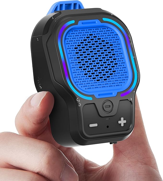 Wearable Bluetooth Speaker, Magnetic Clip-on Wireless Portable Speaker, Mini Loud speaker with 3 Light Modes, 10H Battery, Lightweight, Built-in Mic for Hands-Free Music Calls Outdoor Work, Ideal Gift