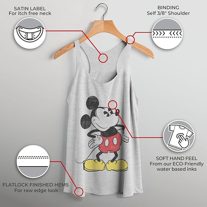 Women's Mickey & Friends Classic Mickey Distressed Racerback Tank Top