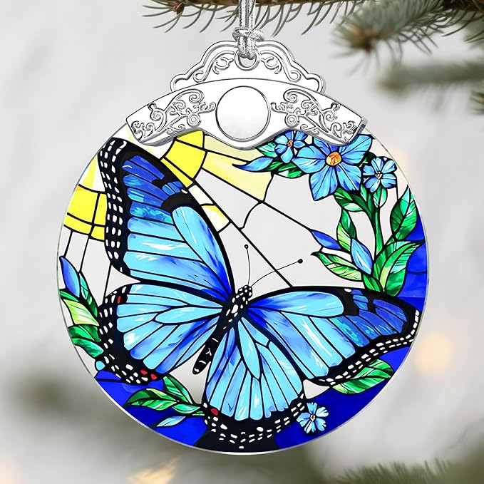 Butterfly Christmas Ornaments: Christmas Tree Ornaments, Holiday Decor for Butterfly Lover, Stocking Stuffers, Gift Ideas, Housewarming Gift, Xmas Gifts & Gifts for Women, Friends and Neighbors
