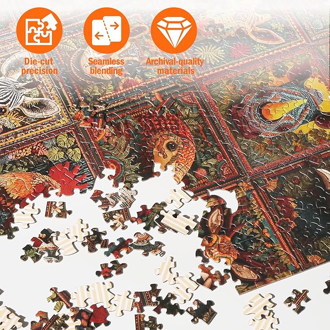 Naturelish Jigsaw Puzzles for Adults 1000 Pieces, Beautiful Detailed Difficult Challenging Puzzle for Relaxing Evening Home Decor, 20x27 Inches, Animal Knitting