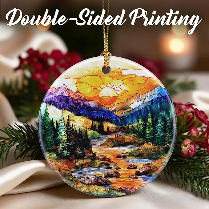 Mountain Range Ornaments, Christmas Ornaments: Christmas Tree Decorations, Holiday Decor, Stocking Stuffers, Gift Ideas, Xmas Gifts & Gifts for Nature Lover