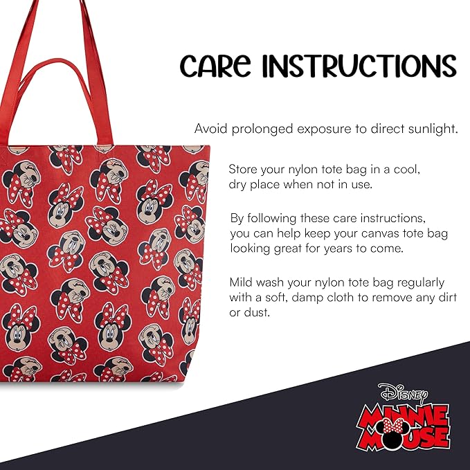 Disney Mickey and Minnie Mouse Canvas Tote bag - Girls, Boys, Teens, Adults - All Over Print Single Handle Tote Handbag