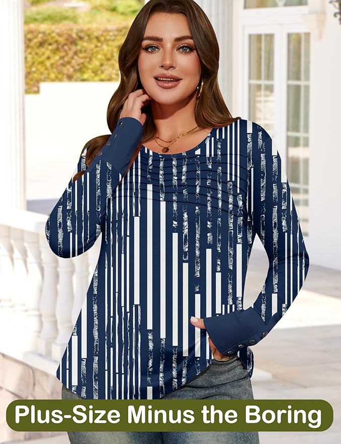 Blouses for Women Dressy Casual Long Sleeve Fall Fashion Tops Trendy Outfits for Work Office Shirts Thicker Clothes
