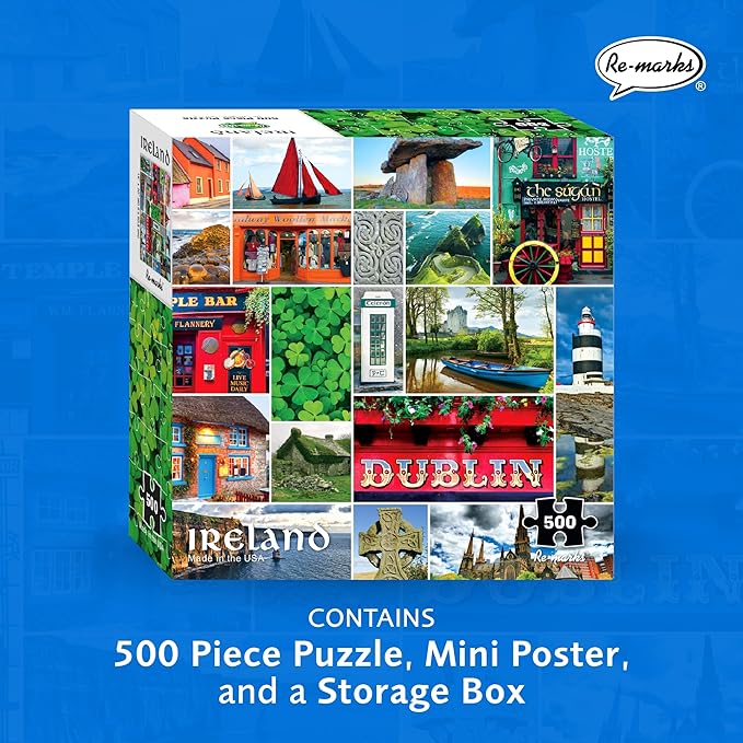 Re-marks Ireland, Country Puzzle, 500-Piece Jigsaw Puzzle for All Ages
