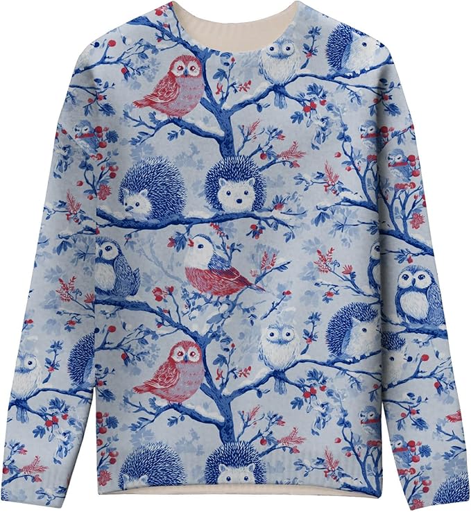LIZALIG Women's Fall Christmas Snowman Sweater Long Sleeve Crewneck Pullover Festive Holiday Winter Outfit for Parties