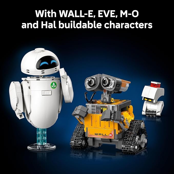 LEGO Disney & Pixar Wall-E & EVE Building Set for Adults, Ages 18+ - Home Office, Book Shelf, or Room Decor for Disney Fans - Gift Ideas for Men & Women - 43279