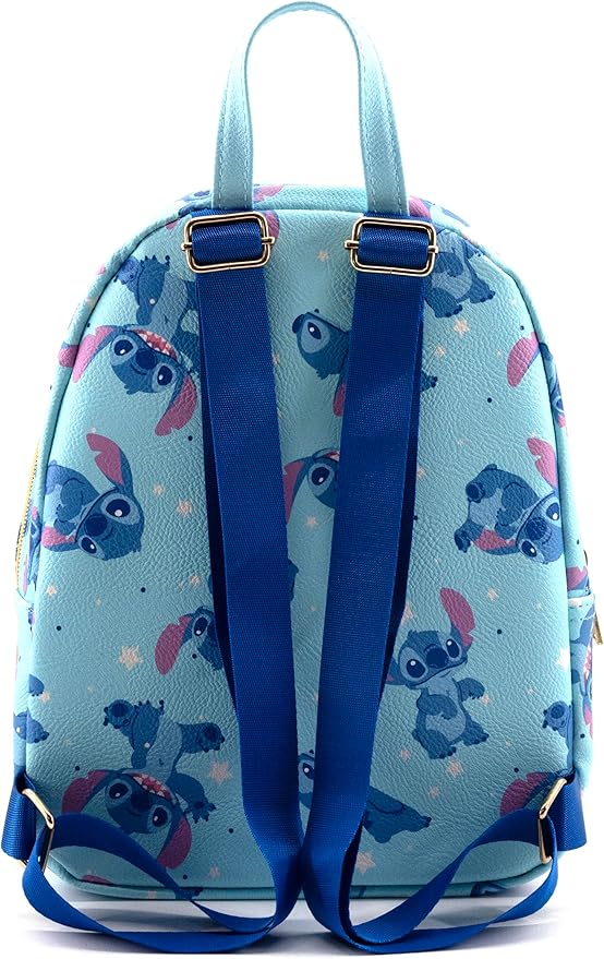 Disney Lilo and Stitch Backpack for Women, Men, Boys, Girls, Unisex | Cute PU Leather 10" Stitch Mini Backpack Purse Shoulder Purse | Stitch Bag and Stitch Accessories