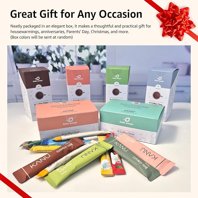 CUTIE MANGO Maxim & Stevia Variety 20 Sticks Premium Korean Instant Coffee Sampler White Mocha Original Zero Sugar Stevia Assortment Café Style Camping Party 4 Flavors Packets Easy-Cut (5 Sticks Each)