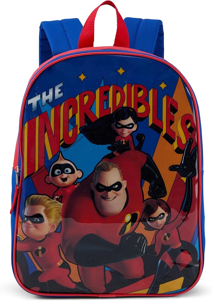 Disney Incredibles Backpack for Kids - Cute & Durable Kids Backpack for Boys with Padded Straps & Zip Compartment - Ideal Toddler Bookbag for School & Travel - 15”
