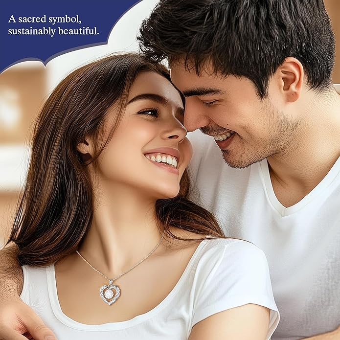 MOOSEA Valentines Day Gifts for Her, 1-3 Carat D Color VVS1 Clarity Moissanite Heart Pendant Necklaces Anniversary Birthday Gifts for Wife Mom Daughter 925 Sterling Silver Necklace