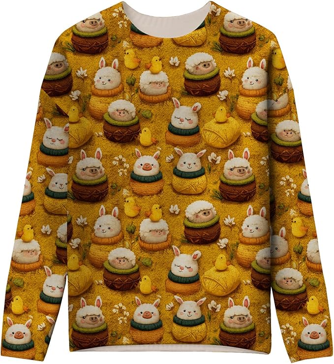 LIZALIG Women's Fall Christmas Snowman Sweater Long Sleeve Crewneck Pullover Festive Holiday Winter Outfit for Parties