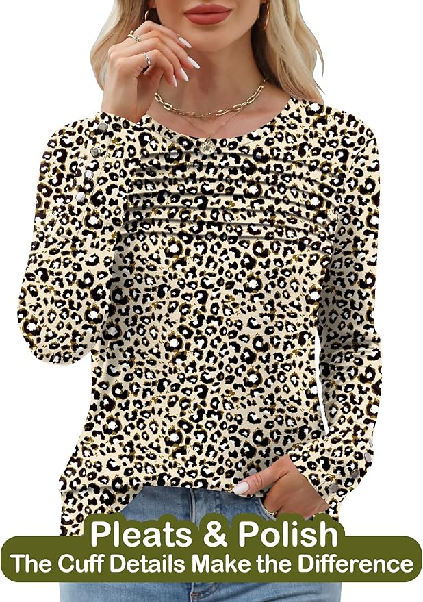 Blouses for Women Dressy Casual Long Sleeve Fall Fashion Tops Trendy Outfits for Work Office Shirts Thicker Clothes