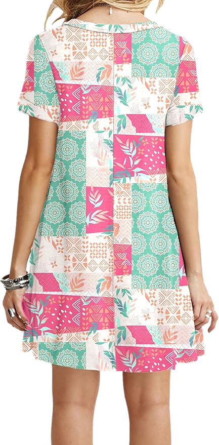 MOLERANI Women's Casual Plain Simple T-Shirt Loose Dress