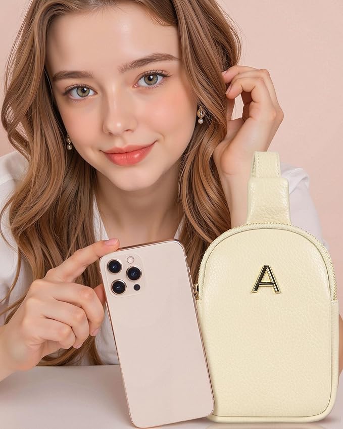 Birthday Gifts for 8 9 10 11 12 13 14 15 16 17 18 19 Year Old Girls, Monogram Crossbody Bags for Women Girls, Mini Lightweight Cross Body Purse, Cute Trendy Travel Fanny Pack with Letter