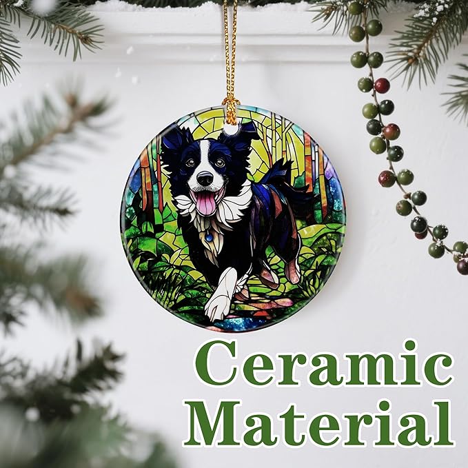 Border Collie Ornament, Dog Christmas Ornament – Christmas Tree Decor, Holiday Decoration, Stocking Stuffer, Festive Gift Idea, Gifts for Dog Lover, Friends, and Family