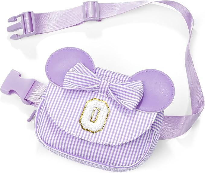 QLOVEA Initial Belt Bag, Small Crossbody Bags for Girls, Gifts for Teen Girls Kids, Girl Friend Bridesmaid Birthday Gift for Kids Daughter Sister Teen Girl Gifts Trendy Stuff Fanny Pack Purple O
