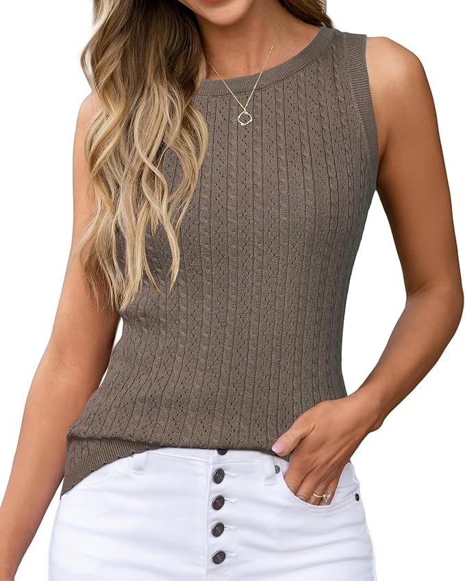 Arach&Cloz Women's Wool Blend Sweaters Non See Through All-Season Business Casual Tank 2026