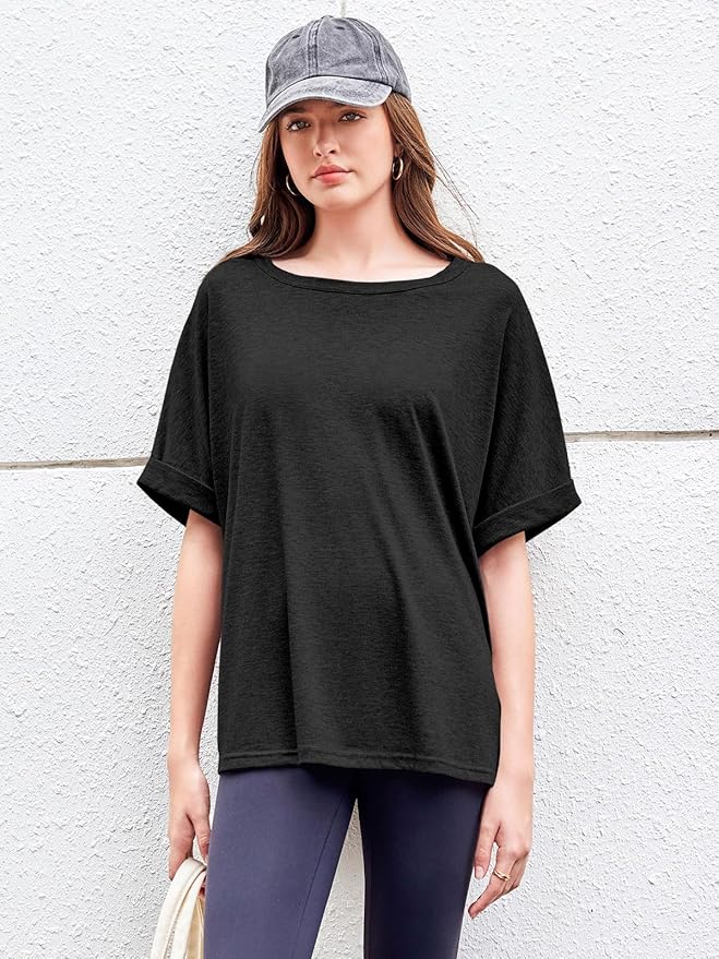 Women Oversized T-Shirt Summer Casual Short Sleeve Loose Tee Tops