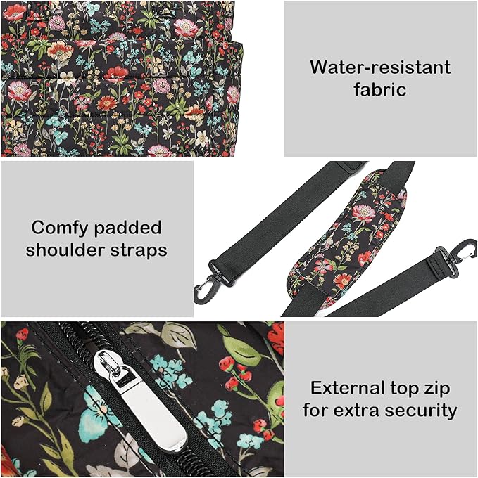 AOCINA Puffer Tote Bag for Women Quilted Work Bag Nurse Bags Women's Shoulder Handbags for Travel Gym Gifts Laptop Purse