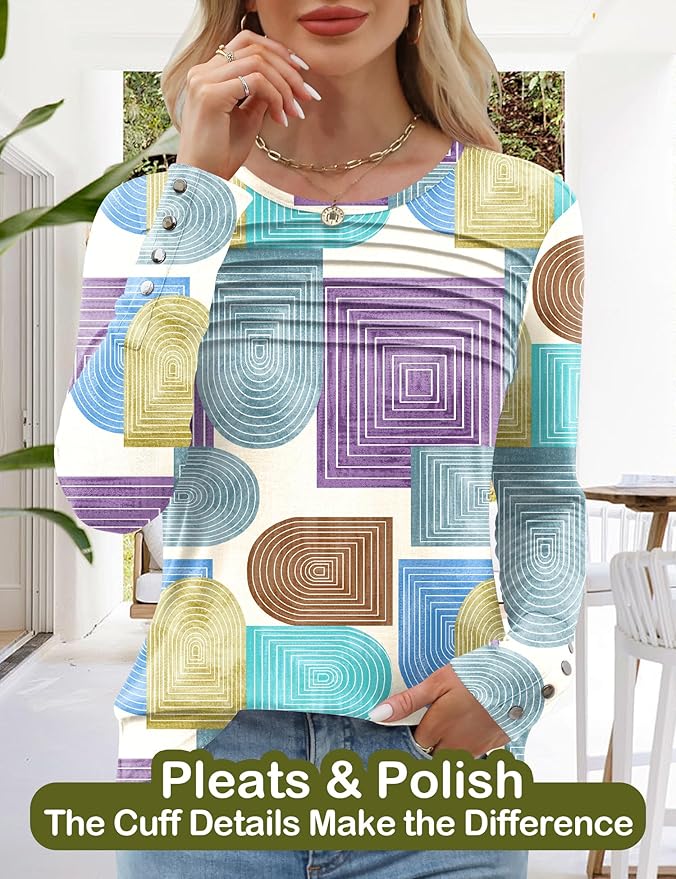 Blouses for Women Dressy Casual Long Sleeve Fall Fashion Tops Trendy Outfits for Work Office Shirts Thicker Clothes
