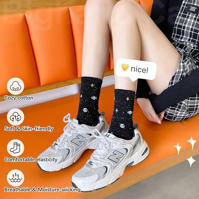 IIG 3-6 Pairs Womens Cute Animal Patterned Funny Novelty Cotton Crew Socks