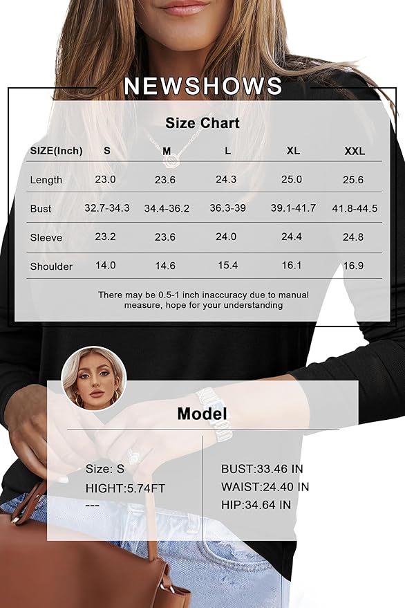 Newshows Women's Wool Blend Warm Long Sleeve Undershirt Stretchy Basic Business Casual Shirts Soft Layering Tops