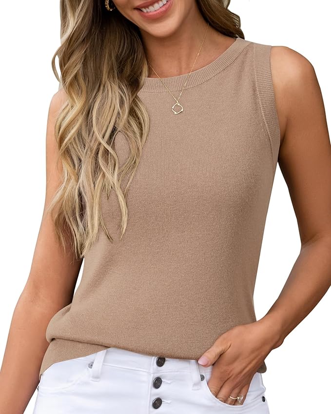 Arach&Cloz Women's Wool Blend Sweaters Non See Through All-Season Business Casual Tank 2026