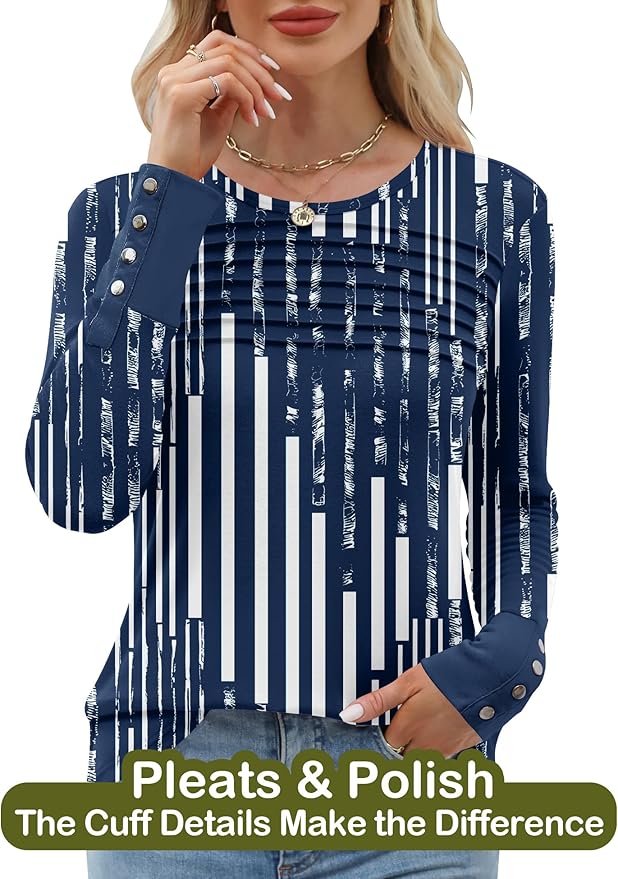 Blouses for Women Dressy Casual Long Sleeve Fall Fashion Tops Trendy Outfits for Work Office Shirts Thicker Clothes