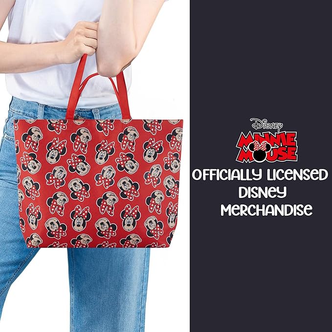 Disney Mickey and Minnie Mouse Canvas Tote bag - Girls, Boys, Teens, Adults - All Over Print Single Handle Tote Handbag