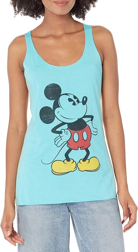 Women's Mickey & Friends Classic Mickey Distressed Racerback Tank Top