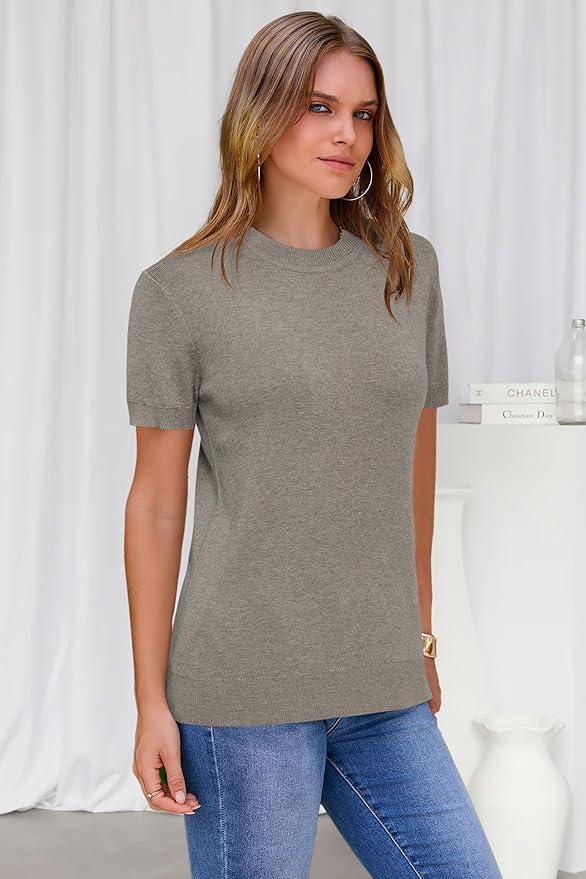 Arach&Cloz Women's Wool Blend Business Casual Essential Fall Layering Pullover Sweaters
