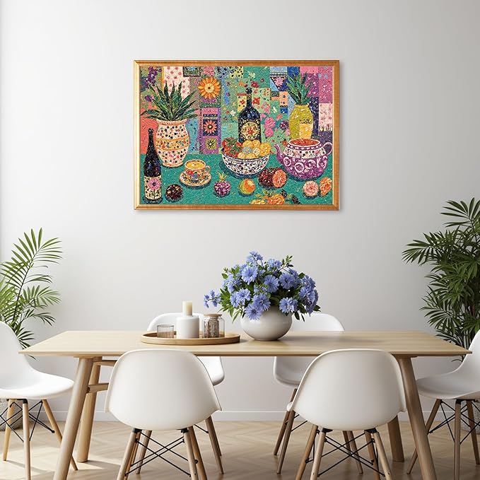 Naturelish Vibrant Flloral Still Life Jigsaw Puzzles for Adults 1000 Pieces, Irregularly Shaped Difficult Puzzles Perfect for Game Night, Great Gift Idea, Size 26.65 x 19.25 in