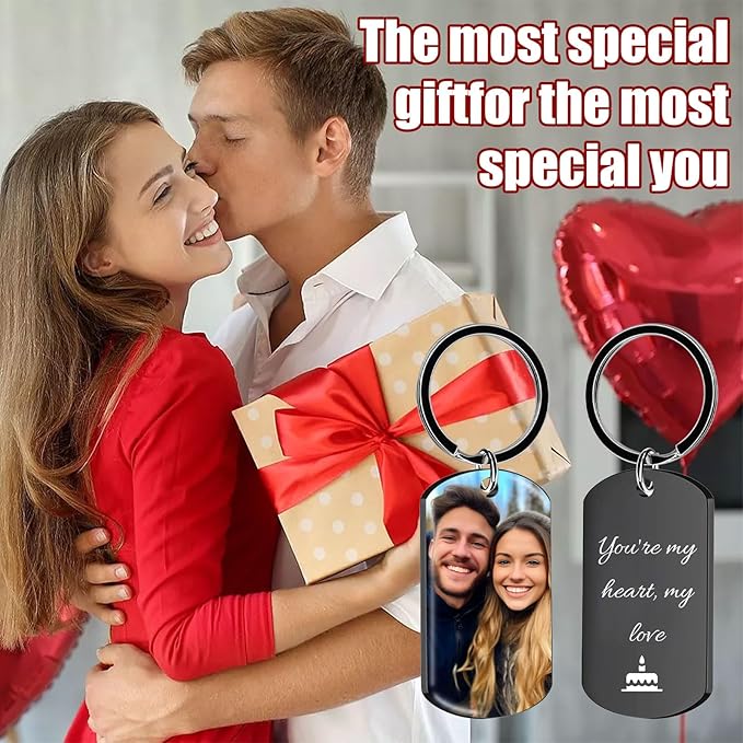 KBPTM Customized Double Sided Keychain - Personalized Engraved Text/Number/Name Keychain, Custom Key chain Gift for Boyfriend