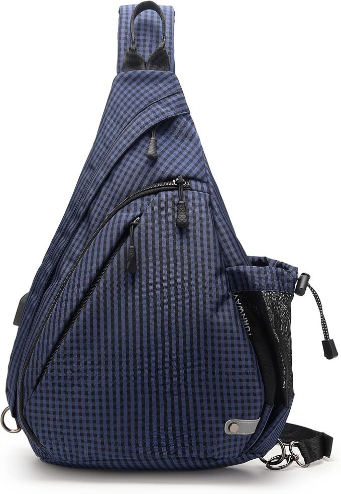 TurnWay Water-Proof Sling bag/Crossbody Backpack/Shoulder Bag with USB Charging Port for Travel, Hiking, Cycling, Camping