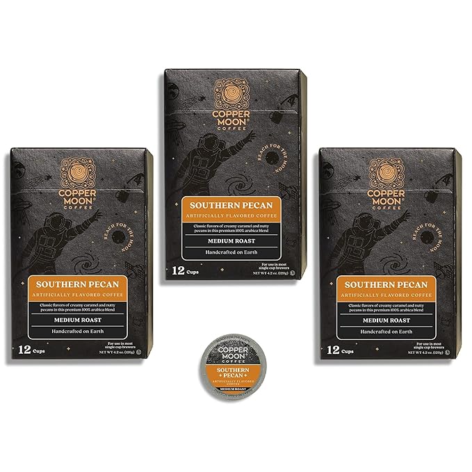 Copper Moon Single Serve Coffee Pods for Keurig K-Cup Brewers, Medium Roast, Southern Pecan Blend, 36 Count